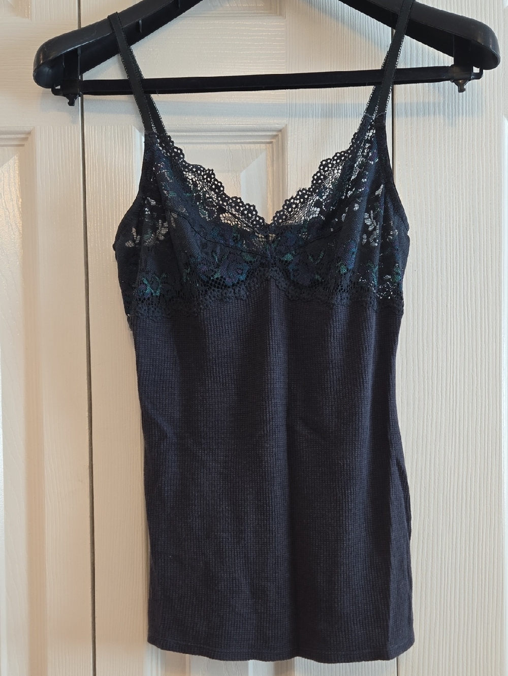 Free People Navy Blue Lace-Trim Camisole
